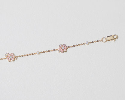 14k whimsy flower power diamond bracelet