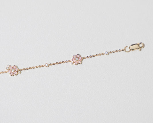 14k whimsy flower power diamond bracelet